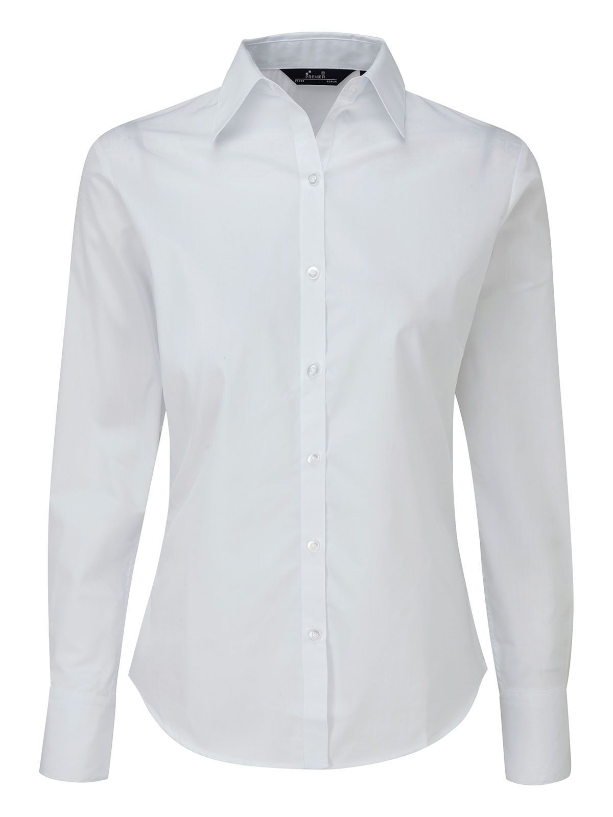 Women´s Poplin Long Sleeve Blouse - WHIT - white