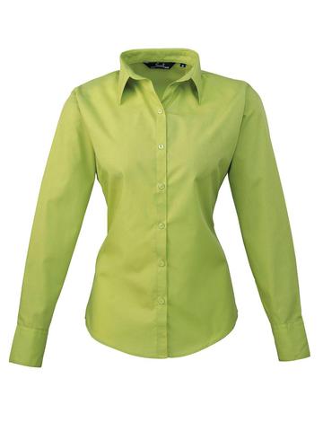 Poplin Ladies Lsl Blouse - LIME - LIME