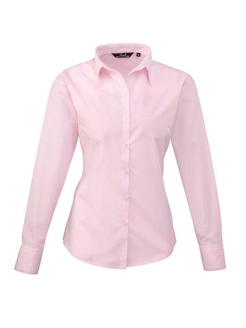 Poplin Ladies Lsl Blouse - PINK - PINK