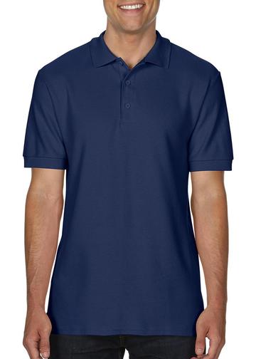Premium-Cotton polo doppia piquè manica corta - 032 - NAVY