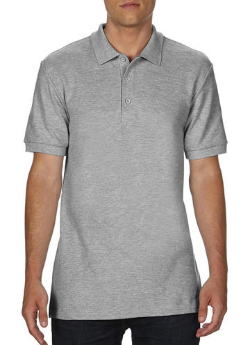 Premium-Cotton polo doppia piquè manica corta - 095 - SPORT GREY