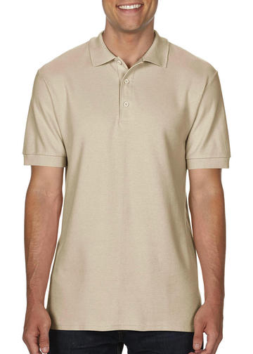 Premium-Cotton polo doppia piquè manica corta - 038 - SAND