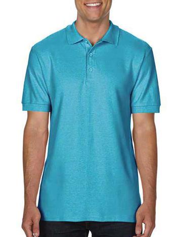 Premium-Cotton polo doppia piquè manica corta - 21G - Lagoon Blue