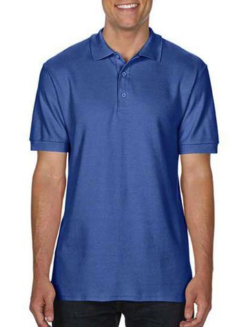 Premium-Cotton polo doppia piquè manica corta - 23G - Flo Blue
