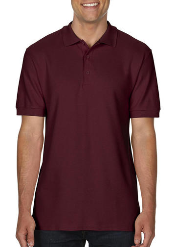 Premium-Cotton polo doppia piquè manica corta - 445 - MAROON