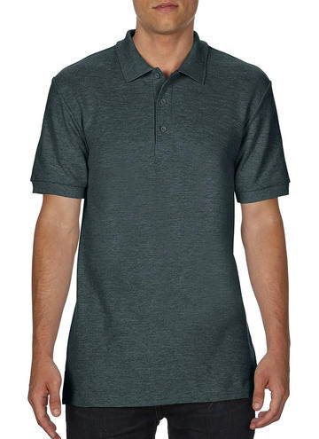 Premium-Cotton polo doppia piquè manica corta - 126 - DARK HEATHER