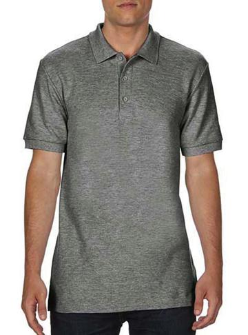 Premium-Cotton polo doppia piquè manica corta - 516 - Graphite Heather