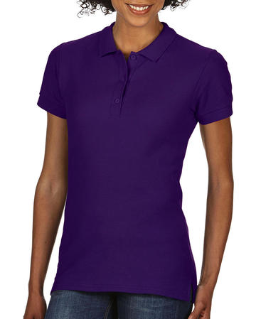 Premium Cotton donna polo doppio piqué manica corta - 081 - PURPLE