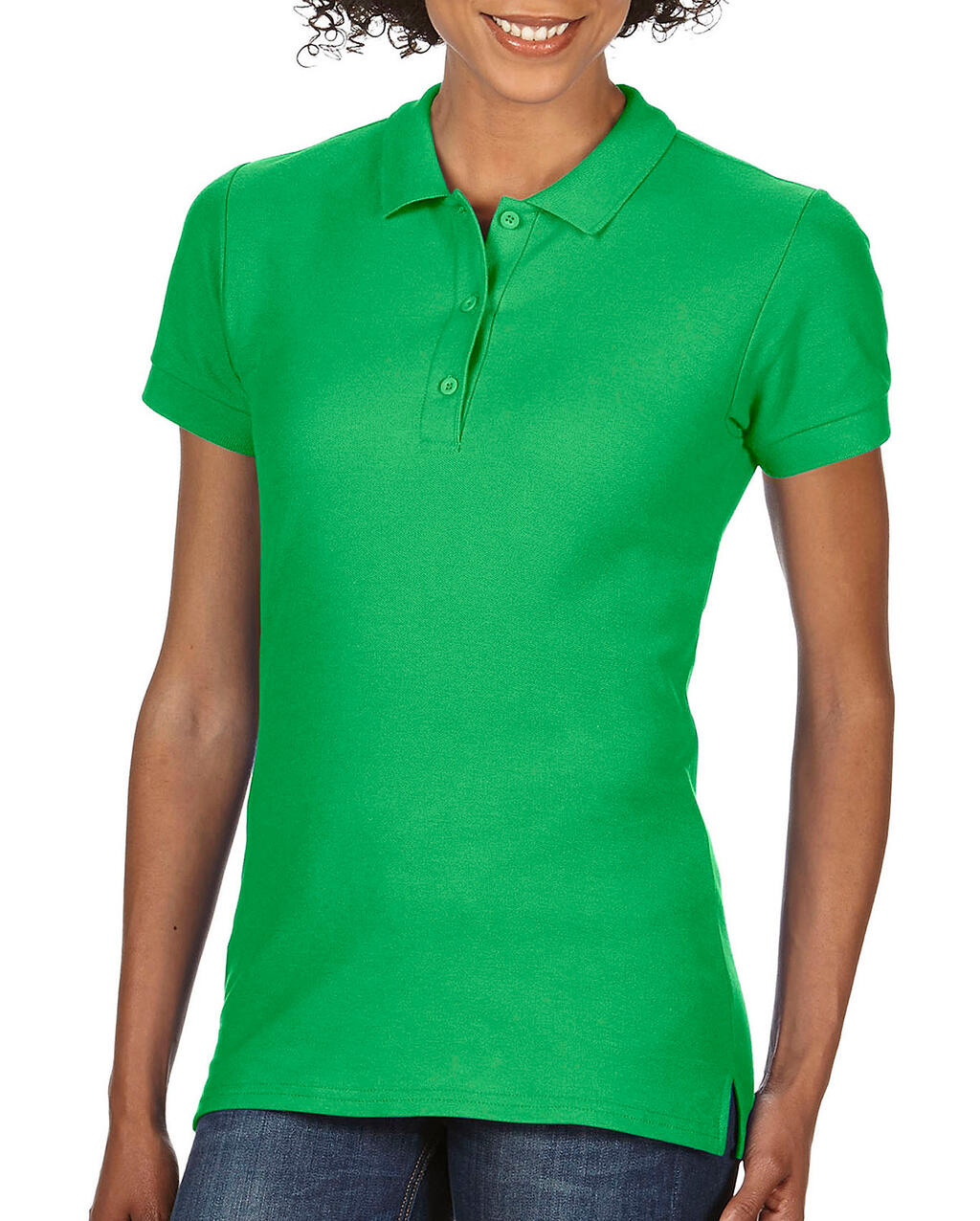 Polo donna Premium Cotton doppio piquè - Irish Green