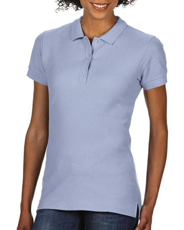 Premium Cotton donna polo doppio piqué manica corta - 069 - LIGHT BLUE