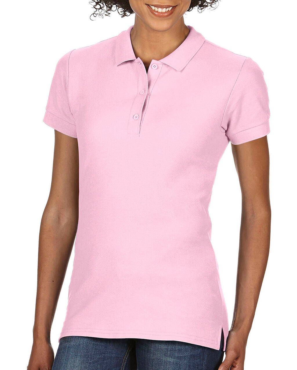 Polo donna Premium Cotton doppio piquè - Light Pink