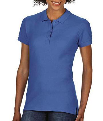 Premium Cotton donna polo doppio piqué manica corta - 23G - Flo Blue