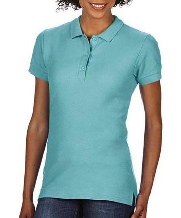 Premium Cotton donna polo doppio piqué manica corta - 26G - Chalky Mint